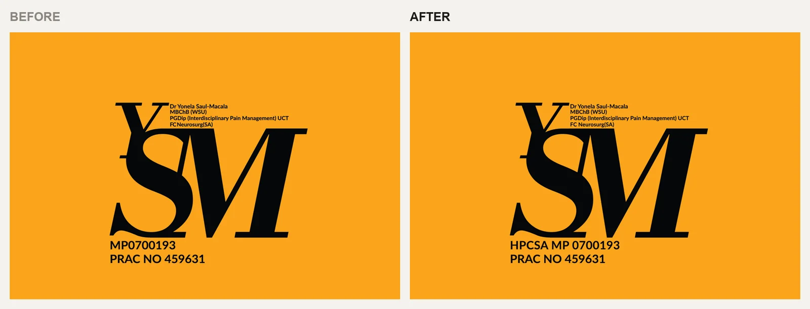 Cover, before and after